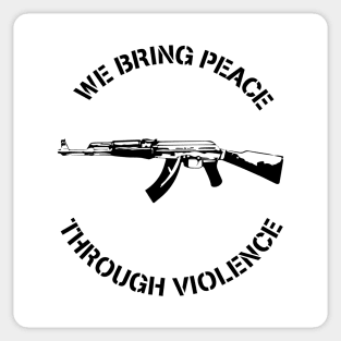 Peace through Violence - White Sticker